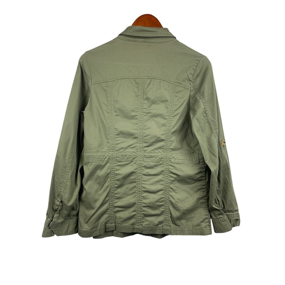 Womens Vintage Motto Olive Green Utility Jacket XS - Picture 2 of 7